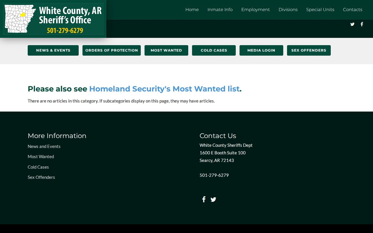 White County Sheriff's Most Wanted official warrant notice page